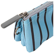 Petit portefeuille en toile recyclée Roka Carnaby - Rayure bleue