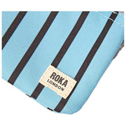 Petit portefeuille en toile recyclée Roka Carnaby - Rayure bleue