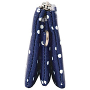 Petit portefeuille en toile recyclée Roka Carnaby - Bleu marine à pois