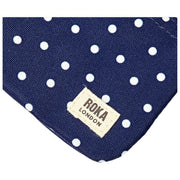 Petit portefeuille en toile recyclée Roka Carnaby - Bleu marine à pois