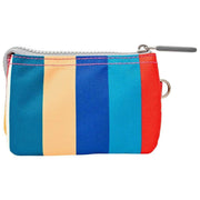 Roka Carnaby Petit portefeuille en toile recyclée - Larges rayures multicolores