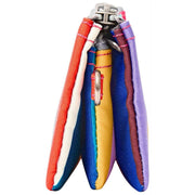 Roka Carnaby Petit portefeuille en toile recyclée - Larges rayures multicolores