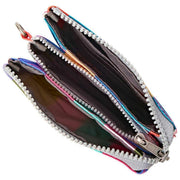Roka Carnaby Petit portefeuille en toile recyclée - Larges rayures multicolores