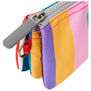 Roka Carnaby Petit portefeuille en toile recyclée - Larges rayures multicolores