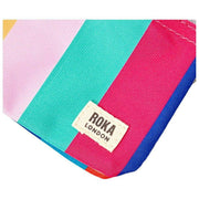 Roka Carnaby Petit portefeuille en toile recyclée - Larges rayures multicolores