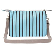 Sac à bandoulière en toile recyclée Roka Carnaby XL - Rayure bleue