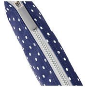 Sac bandoulière en toile recyclée Roka Carnaby XL - Bleu marine à pois