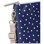 Sac bandoulière en toile recyclée Roka Carnaby XL - Bleu marine à pois