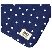 Sac bandoulière en toile recyclée Roka Carnaby XL - Bleu marine à pois