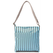 Sac à bandoulière Roka Kennington B Medium en toile recyclée - Rayure bleue