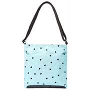 Sac à bandoulière moyen en toile recyclée Roka Kennington B - Bleu/Cœurs bleus