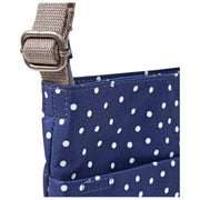 Sac à bandoulière Roka Kennington B Medium en toile recyclée - Bleu marine à pois