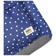 Sac à bandoulière Roka Kennington B Medium en toile recyclée - Bleu marine à pois