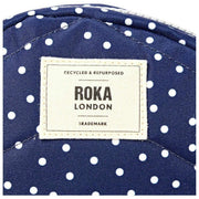Sac bandoulière en toile recyclée Roka Paddington B - Bleu marine à pois