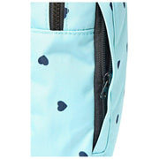 Roka Willesden B Grand sac à bandoulière en toile recyclée - Bleu/Cœurs bleus