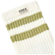 Chaussettes Roka Windsor Stripe Crew - Vert Avocat