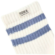 Chaussettes Roka Windsor Stripe Crew - Bleu Côtier