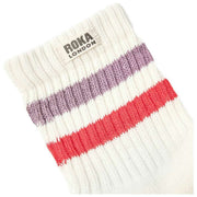 Chaussettes Roka Windsor Stripe Crew - Silex/Rouge