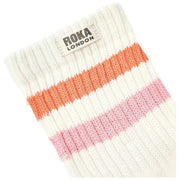 Chaussettes Roka Windsor Stripe Crew - Mandarine/Rose