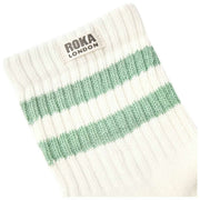 Chaussettes Roka Windsor Stripe Crew - Vert Matcha