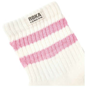 Chaussettes Roka Windsor Stripe Crew - Oeillet Rose