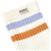 Chaussettes Roka Windsor Stripe Crew - Chardon/Orange Brûlé