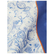 Pochette de costume motif cachemire 40e anniversaire de Simon Carter - Blanc/Bleu