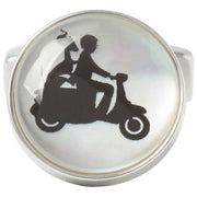 Boutons de manchette scooter 40e anniversaire de Simon Carter - Argent/Noir