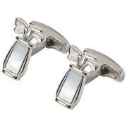 Boutons de manchette pour sac de golf Simon Carter - Argent/Blanc