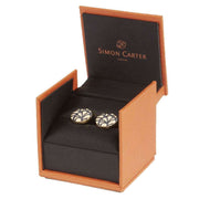 Simon Carter Hibiscus Cufflinks - Gold/Navy