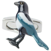 Boutons de manchette Simon Carter Magpie - Bleu/Noir/Argent