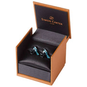 Boutons de manchette Simon Carter Magpie - Bleu/Noir/Argent