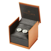 Simon Carter Quadrant Botswana Agate Polished Cufflinks - Silver