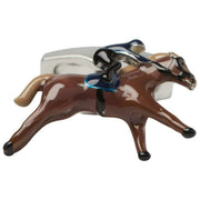 Boutons de manchette Simon Carter Race Horse - Marron/Argent