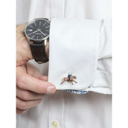 Boutons de manchette Simon Carter Race Horse - Marron/Argent