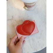 Porte-cartes coeur Stackers - Rose/Rouge