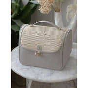 Grande trousse à cosmétiques Stackers - Raphia Taupe