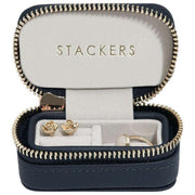 Grande boîte à bijoux de voyage zippée Stackers - Bleu marine