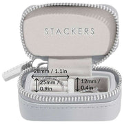 Grande boîte à bijoux de voyage zippée Stackers - Gris galet