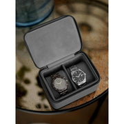 Boîte à montres de voyage moyenne zippée Stackers - Gris ardoise
