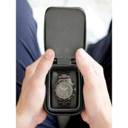 Mini boîte à montres de voyage zippée Stackers - Noir