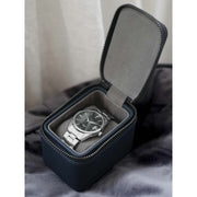 Mini boîte à montres de voyage zippée Stackers - Bleu marine