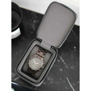Mini boîte à montres de voyage zippée Stackers - Gris ardoise