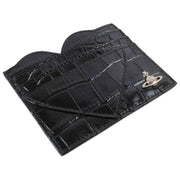 Vivienne Westwood Emboss Croc Heart Card Holder - Noir