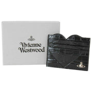 Vivienne Westwood Emboss Croc Heart Card Holder - Noir