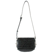 Vivienne Westwood Hunter Sac à bandoulière à rabat croco - Noir