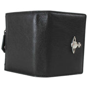 Vivienne Westwood Porte-cartes en cuir souple à rabat fin - Noir
