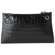 Vivienne Westwood Petite pochette plate zippée à motif croco - Noir