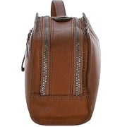 Ashwood Leather Windmere Double Zip Wash Bag - Tan