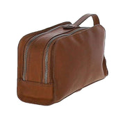 Ashwood Leather Windmere Double Zip Wash Bag - Tan